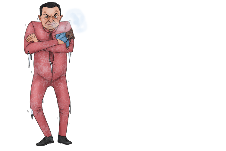 Wearing thermals, Mr (thermistor) Bean resisted changing the temperature (resistance, changes according to temperature) in his house.