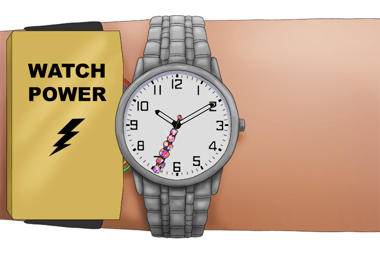 The watch (watt) required a significant amount of power to move its jewel-encrusted second (joule per second) hand.