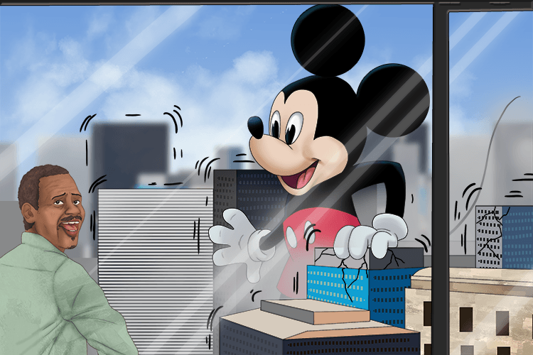The size of Mickey Mouse (seismic) caused an earthquake.