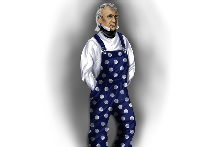 . . . It turned out to be the President wearing his polka (Polk) dot overall (845 = 1845).