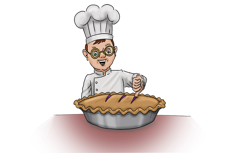The way the chef’s son (Jefferson) tests the feast is to use his thumb (Tom Thumb).