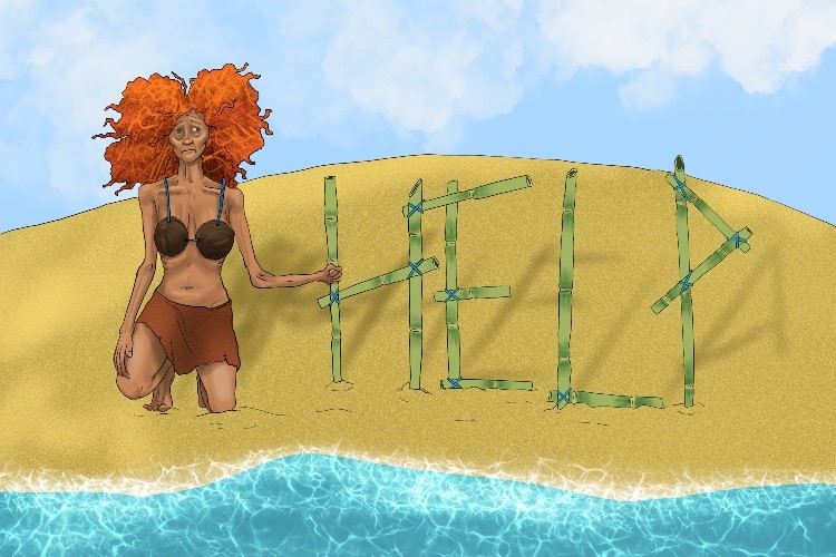Isla is feminine, so it's la isla. Imagine a lady stranded alone on a desert island.