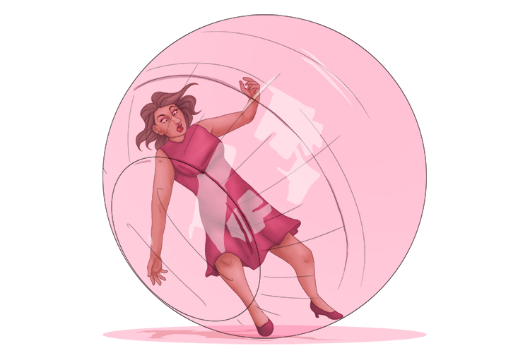 Pelota is feminine, so it's la pelota. Imagine a lady stuck in a hamster ball.
