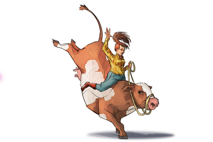 Vaca is feminine, so it's la vaca. Imagine a lady riding a cow