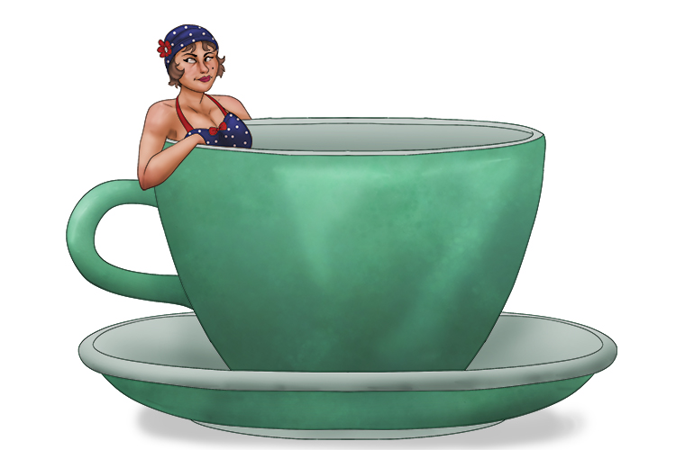 Taza is feminine, so it's al taza. Imagine a lady in a giant cup.