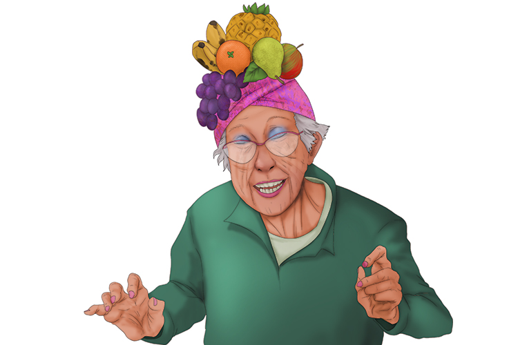Fruta is feminine so it's la fruta. Imagine a lady wearing a hat that's full of fruit.