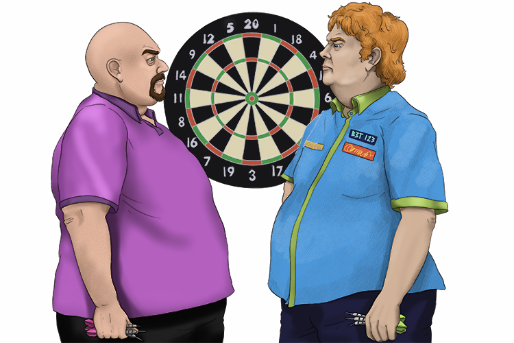 The game of darts is the decider, whoever wins goes (juego) through to the final.