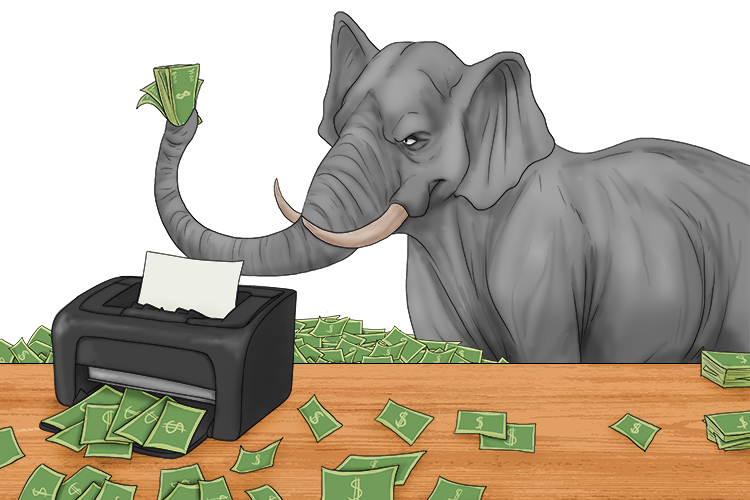 Dinero is masculine, so it's el dinero. Imagine an elephant printing his own money.