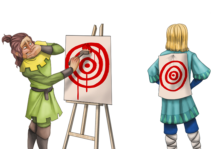 They would paint the target then pin the target (pintar) to their friend's back without him knowing.