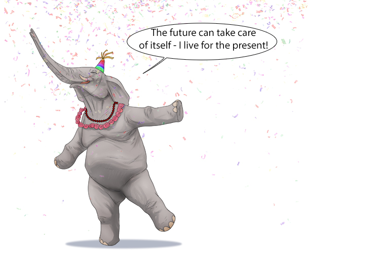 Presente is masculine, so it's el presente. Imagine an elephant that likes to live for the present.