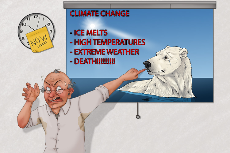 There's no time like the present to give a presentation (presente) on what climate change is going to do to us.