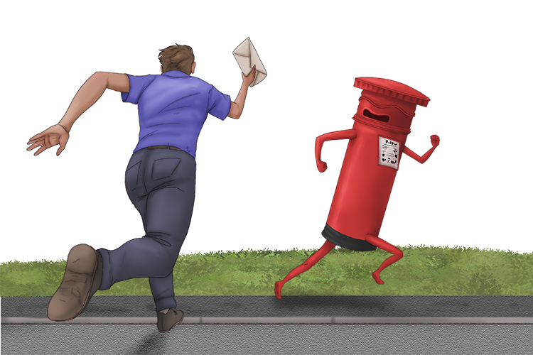 Trying to send an envelope can be hard (eniviar) when the post box keeps running away.