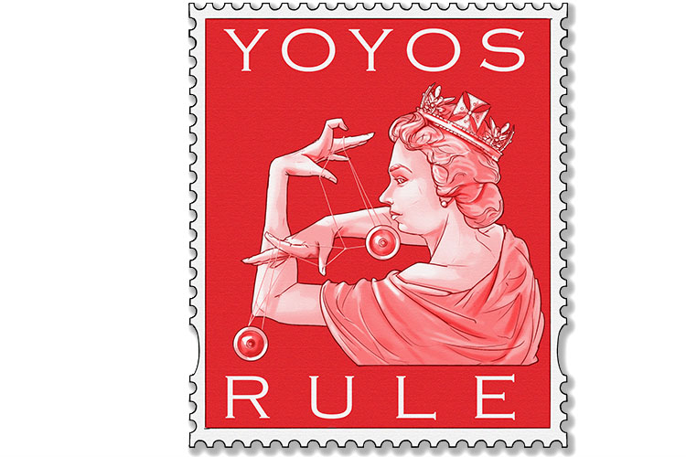 This stamp says yoyos (sello) rule