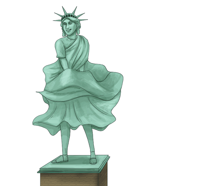 Estatua is feminine, so it's la estatua. Imagine a statue of a lady.