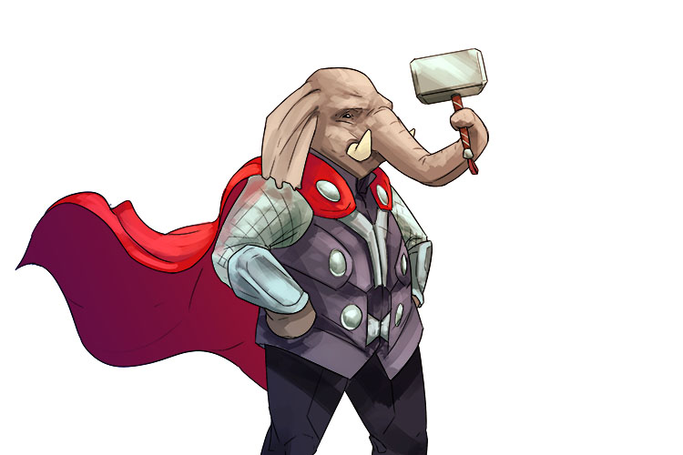 Trueno is masculine, so it's el trueno. Imagine an elephant dressed as Thor, the god of thunder