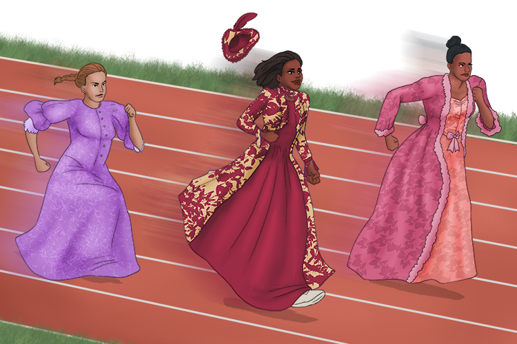 Pista is feminine, so it's la pista. Imagine a group of ladies running around a track.