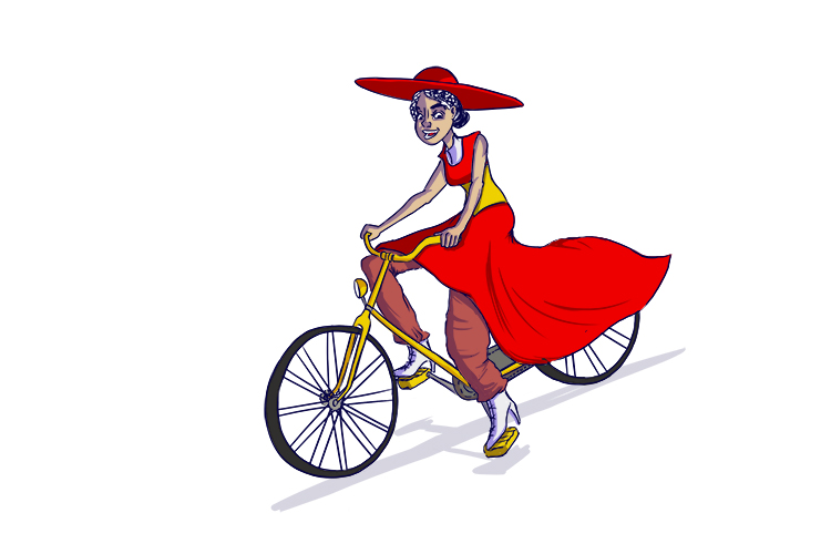 Bicicleta is feminine, so it’s la bicicleta. Imagine a lady worrying about getting her dress caught in a bicycle.