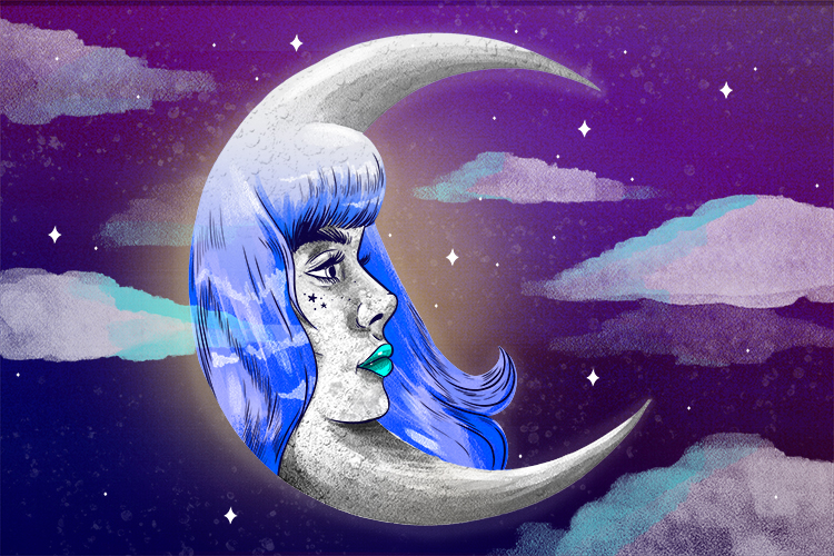 Luna is feminine, so it's la luna. Imagine that the man in the moon is really a lady: