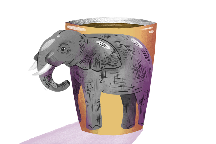 Café is masculine, so it's el café. Imagine drinking coffee out of an elephant mug. 