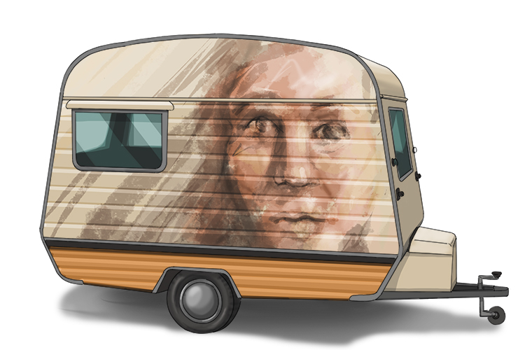 I decided to have my face painted on the side of my caravan (cara).