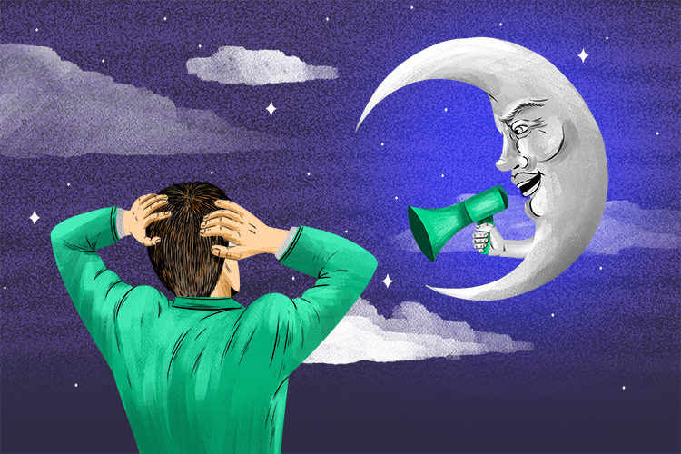He swore the moon was talking to him - his friends thought he was a lunatic (luna).