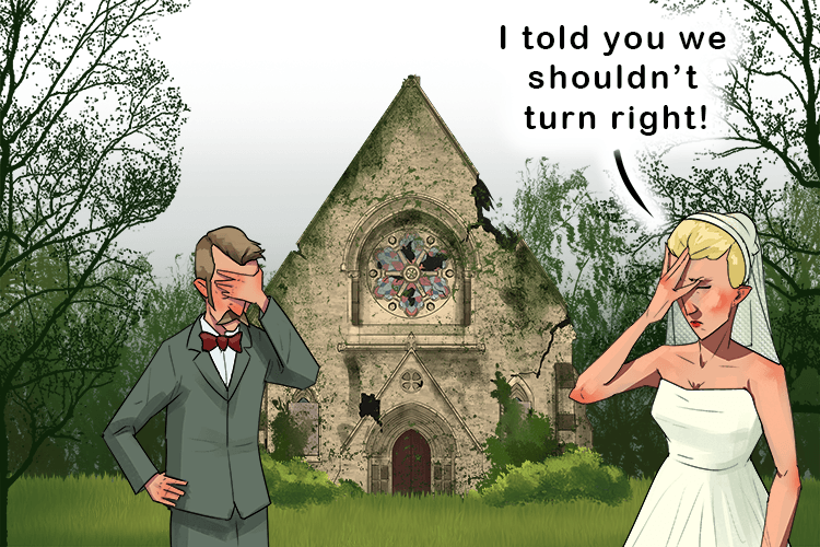 We turned right and came to a derelict chapel (derecha), so it was clear we took the wrong directions