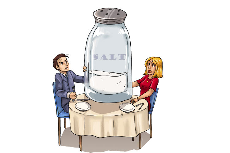 The salt was kept on the table in a large salt cellar (sel).