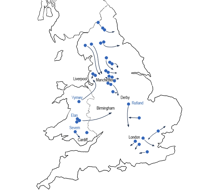 There are a number of water transfer schemes in the UK