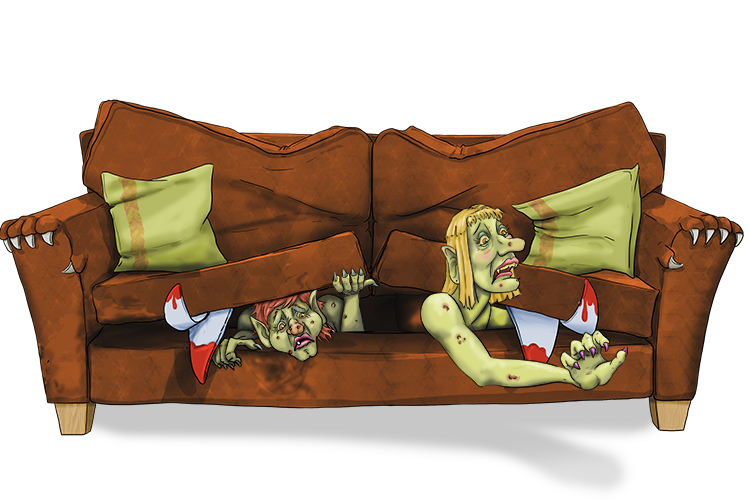 Imagine the sofa eating the gruesome twosome.