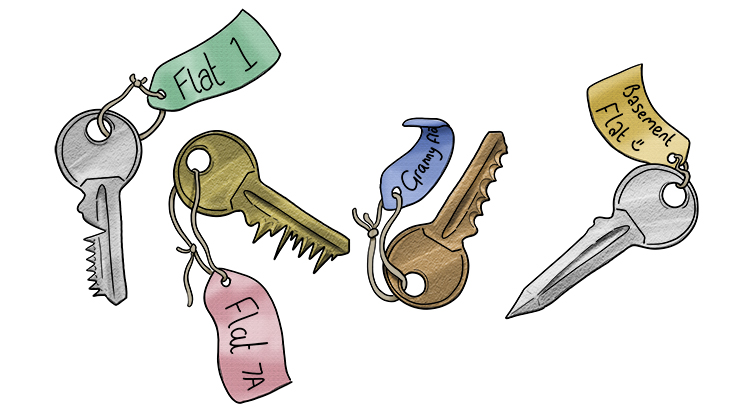 All of these keys are sharp and fit into the locks of flats.