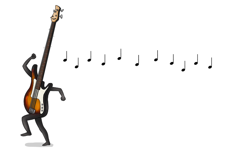 The walking bass (walking bass) made a sound every time it took a step.