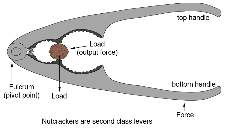 The confusion occurs because the ceiling (the top handle) happens to attach to the fulcrum (pivot point).