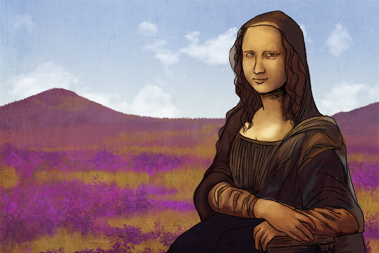 The purple heather on the moor was changed by Leonardo (morado) because it was too much of a distraction.