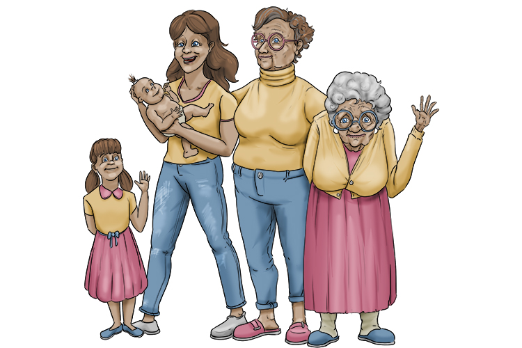 Edad is feminine, so it's la edad. Imagine seeing all the ladies of a family from young age to old age.