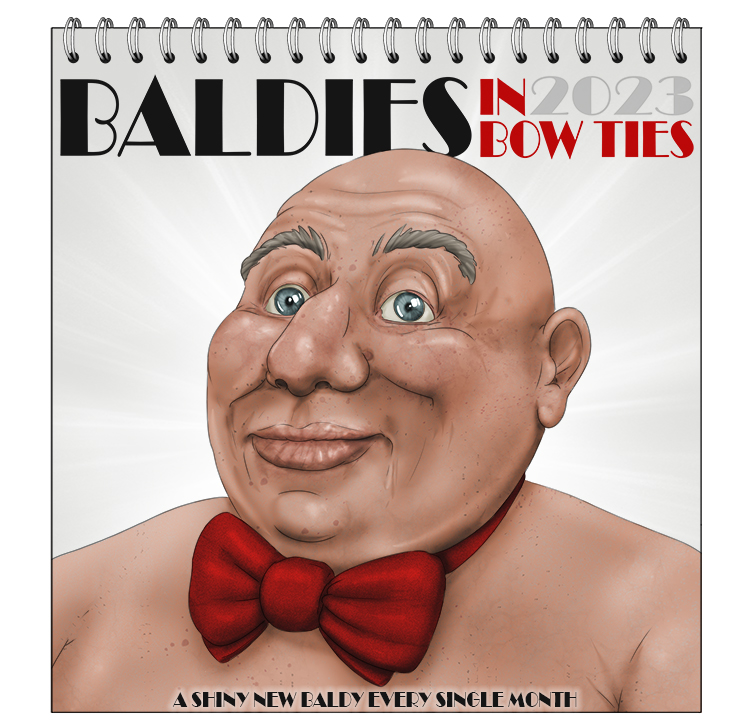 All of the bald people featured in this calendar wear bow (caluo) ties.