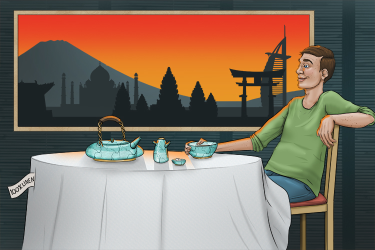 While in the continent of Asia, you can consume tea in linen table (continente) restaurants.