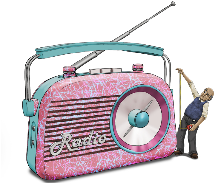 What a design! It's a decent-sized radio (diseño) too!