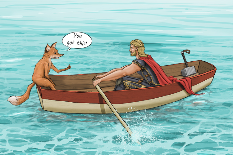 The fox helped Thor row (zorro) the boat.