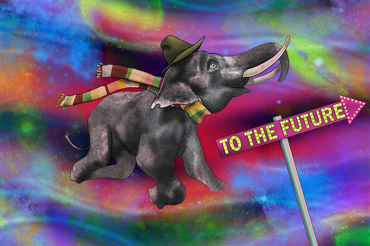 Futuro is masculine, so it's el futuro. Imagine an elephant travelling to the future.
