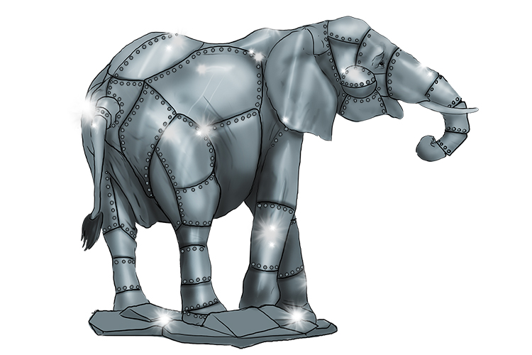 Metal is masculine, so it's el metal. Imagine an elephant made of metal.