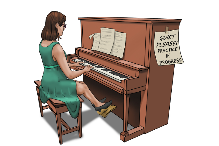 Práctica is feminine, so it's la práctica. Imagine a lady who does piano practice every day.