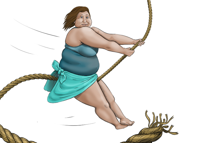 Cuerda is feminine, so it's la cuerda. Imagine a lady swinging on a rope.