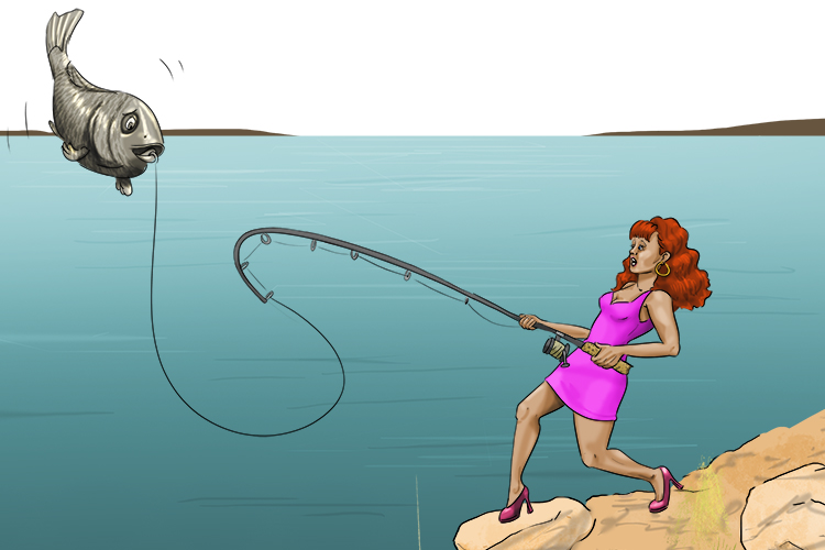 Pez is feminine, so it's la pez. Imagine a lady catching a fish with a rod.