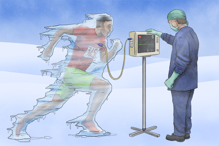 His heart stopped in the cold of the Arctic marathon (corazón).