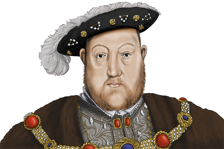 King Henry VIII had six wives and reigned (rey) over England for 36 years.
