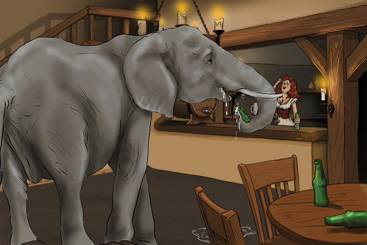 Mesón is masculine, so it's le mesón. Imagine an elephant drinking in the tavern.