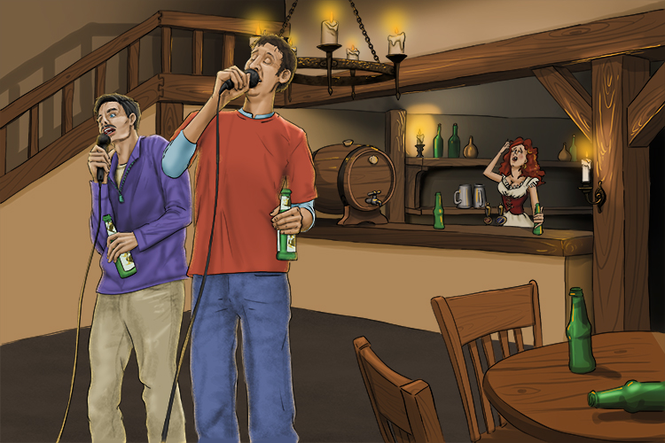 It was lively at the tavern last night – the men drinking were in full song (mesón).