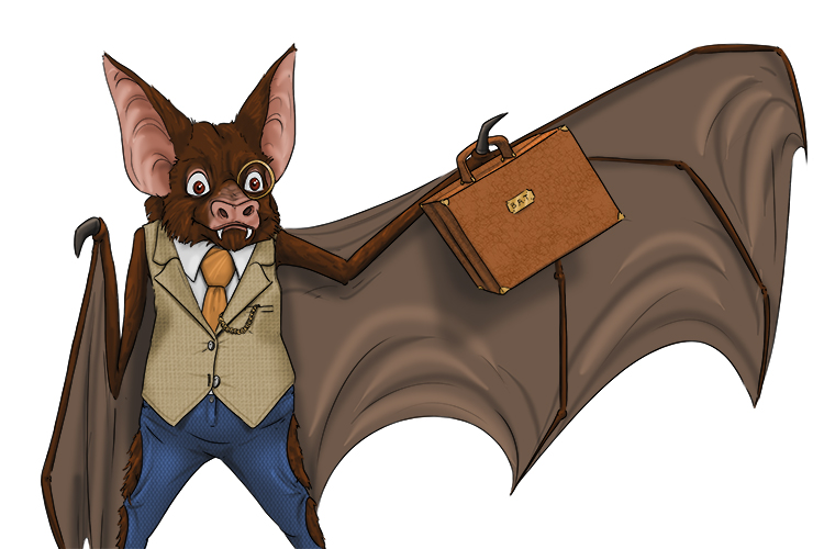 Wearing a suit and tie, the corporate bat has (corbata) to dress sharp.