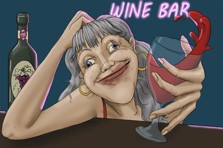 Bodega is feminine, so it's la bodega. Imagine a lady getting very drunk in a wine bar.