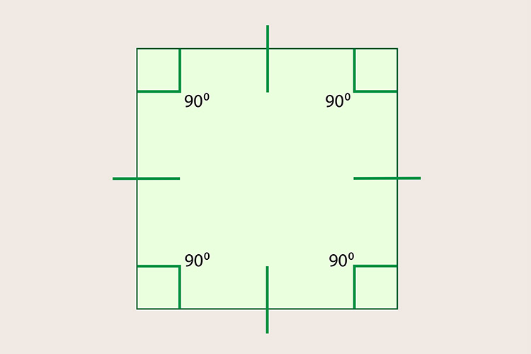 The Total Interior Angles Of A Square Are 360 Degrees